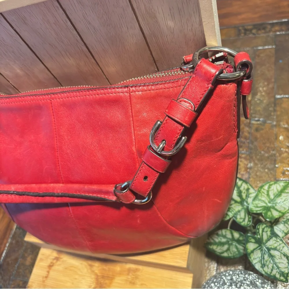 Coach Cherry Red Leather Hobo Bag